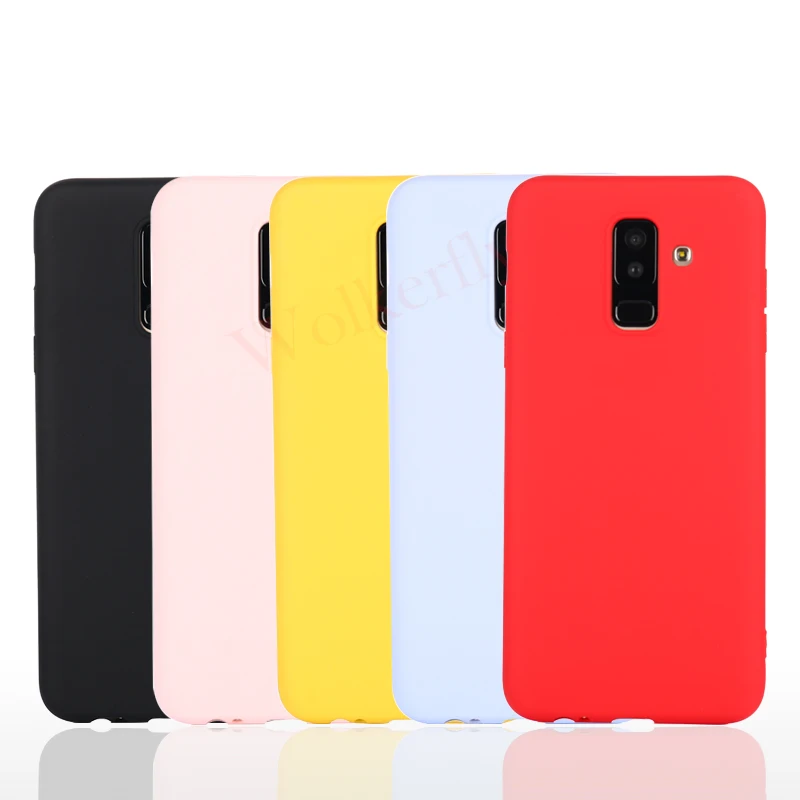 Силиконовый матовый чехол для samsung Galaxy A6 A8 плюс J4 J6 J8 J3 J5 J7 Prime S7 Edge Note 8 9 ярких крышка