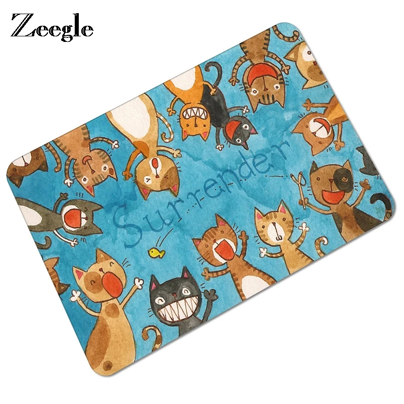 Zeegle кошка коврик нескользящий для прихожей Впитывающий Коврик Кухня ванной и