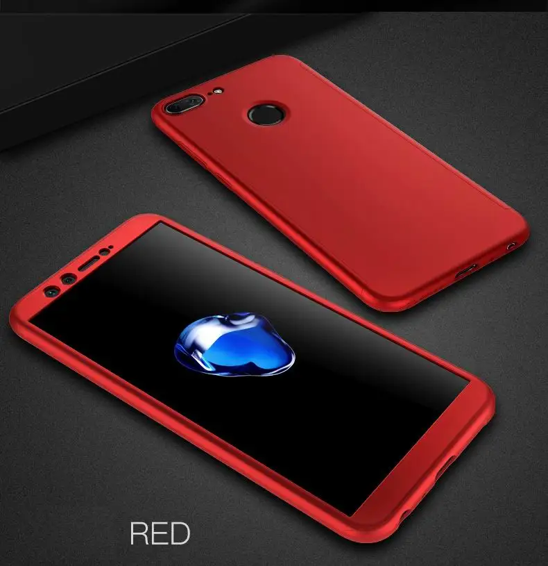 Защитный чехол для телефона Huawei Honor 9 Lite с полным покрытием 360 градусов закаленным