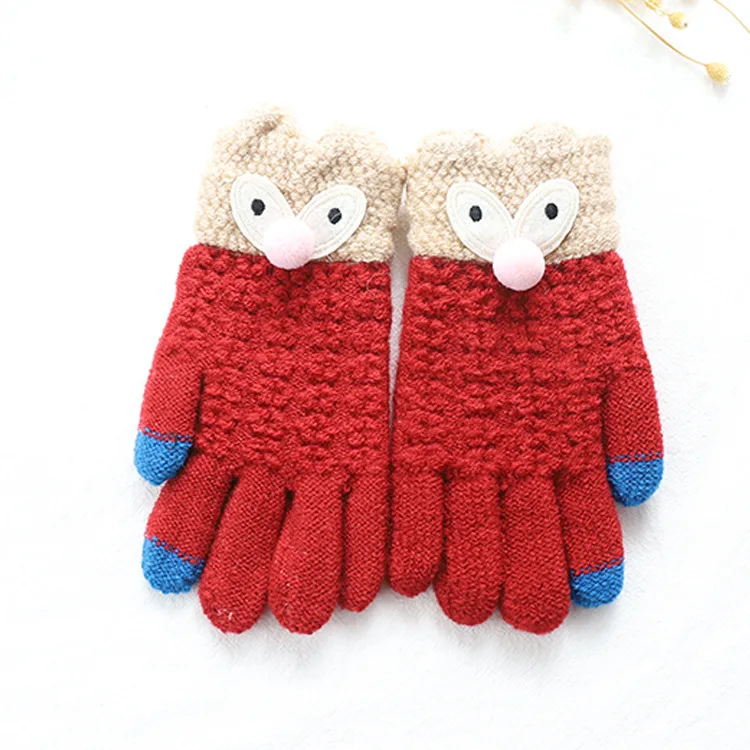 От 4 до 7 лет зима-осень Детские теплые перчатки мягкие вязаные для мальчиков с