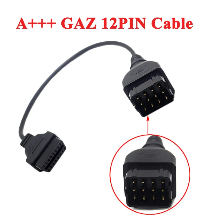 A + качество конвертер Кабель газ 12-контактный 12Pin мужской to OBD DLC 16 Pin 16Pin женский OBD2