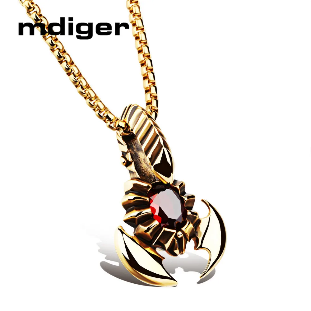 Mixed 2 PCS/LOT Titanium Mens Scorpion Shape Pendant Necklace Steel Chain for Men Accessories | Украшения и аксессуары