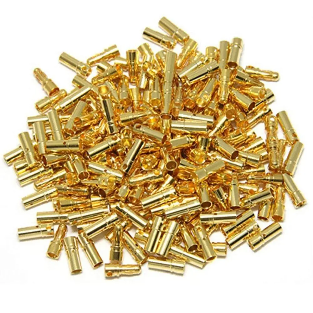 

20pair/lot 3.5 mm male & female golden banana plug bullet connector plug for RC battery ESC motor