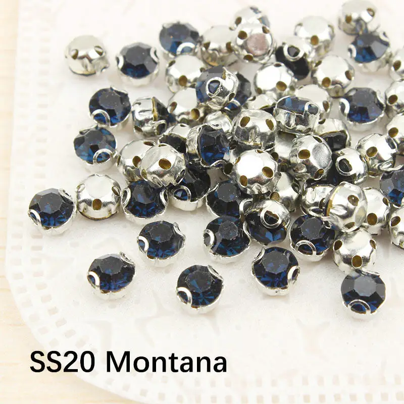 200 шт. SS20 стекло Серебряное основание свободные прозрачные АБ коготь для шитья