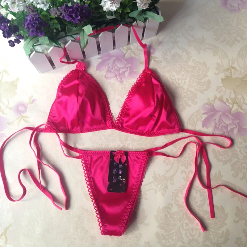 rose 2PCS Новейшие Шелковые трусы-бикини, стринги, кружевное сексуальное нижнее белье для женщин, сексуальные трусики для женщин, низкая талия, стринги, кружевное белье, Интимные стринги, T-back - Цвет: rose 2PCS