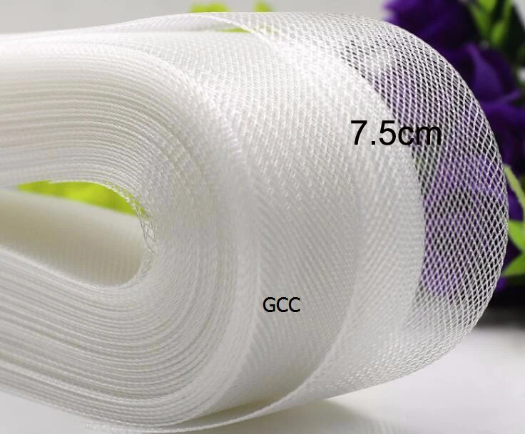 3 &quot(7 5 см) Плоский жесткий однотонный Crins Кринолины из конского волоса