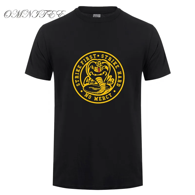 Футболка Karate Kid Cobra Kai мужские забавные модные футболки хлопковые с коротким