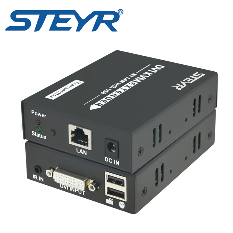 Steyr 395ft DVI USB KVM extender по rj45 cat5e/6 сплиттер 120 м Extender 1080 P 3D Клавиатура Мышь ИК передатчик