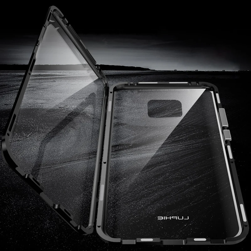 360 полный защитный чехол для Huawei Mate 20 Pro магнитный металлический корпус рамка и