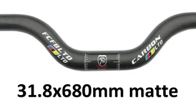matte FCFB матовый углеродный руль rise 50 мм BMX горный MTB велосипед велосипедные ручки части 25,4/31,8*380- 740 мм - Цвет: matte