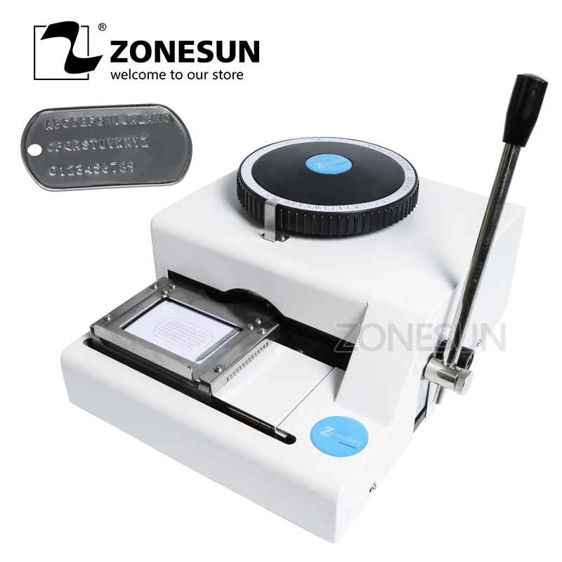 ZONESUN 52 персонаж ручной собачий тег машина Металлическая Тиснение ID карта