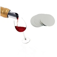 10pcsset foldable wine pourer aluminum foil silver wine pourer disc foldable flexible drip stop pour spouts disk