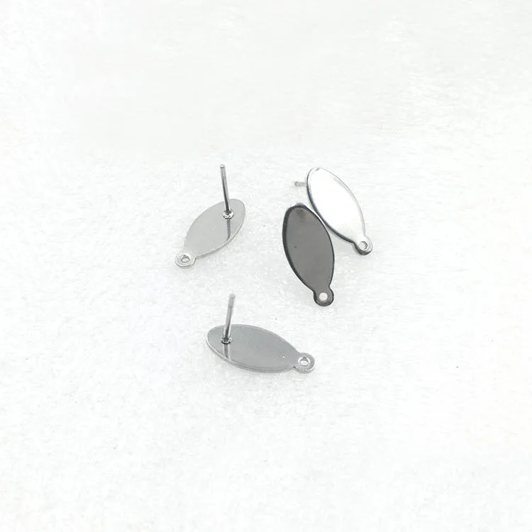 Пустая основа для сережек гвоздиков из нержавеющей стали 7*15 мм плоская клеевая