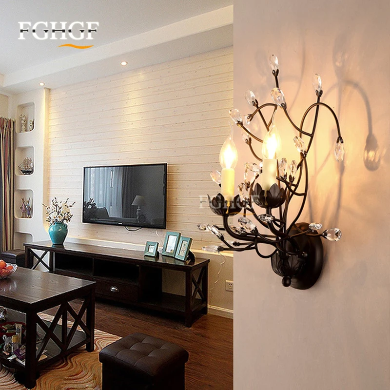 Хрустальная настенная лампа настенные светильники бра для спальни прикроватная
