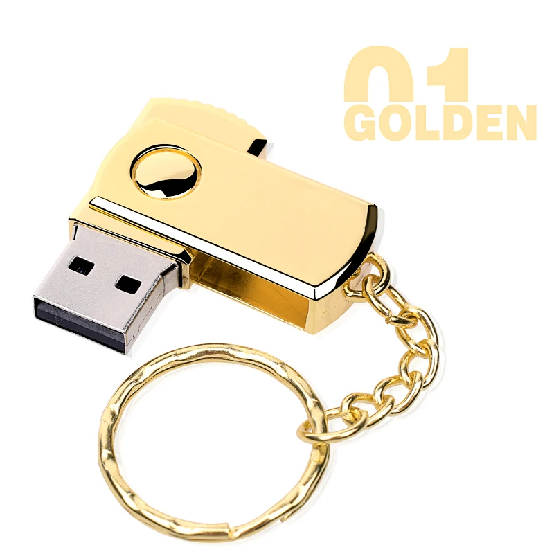 Металлическая подарочная USB флешка Классическая Флешка с поворотным шарниром высокоскоростной USB 2,0 флэш-накопитель 64 ГБ 32 ГБ 16 ГБ 8 ГБ 4 ГБ поддержка пользовательского логотипа