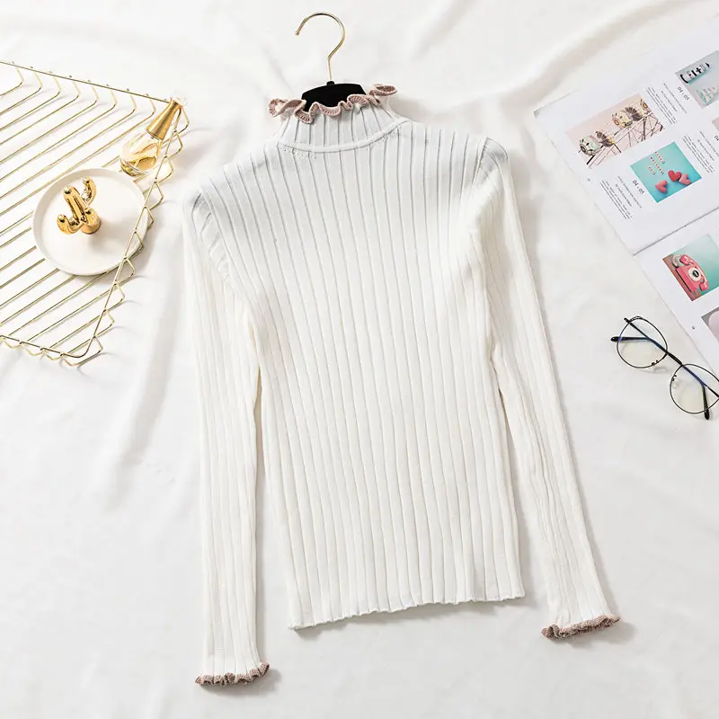 Зима для женщин свитеры 2019 повседневное Мода Новый Водолазка с длинным рукавом