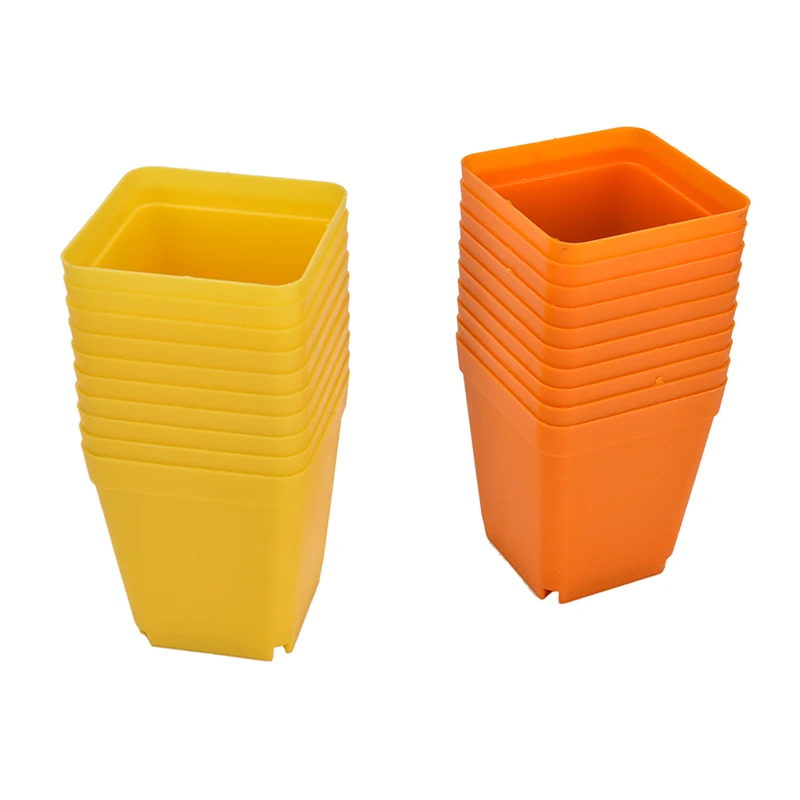 New Square Multicolour Nursery Pots Plastic Plants Pot Flower Planter Garden Desk Home Decor 7 Colors 10PCS | Дом и сад