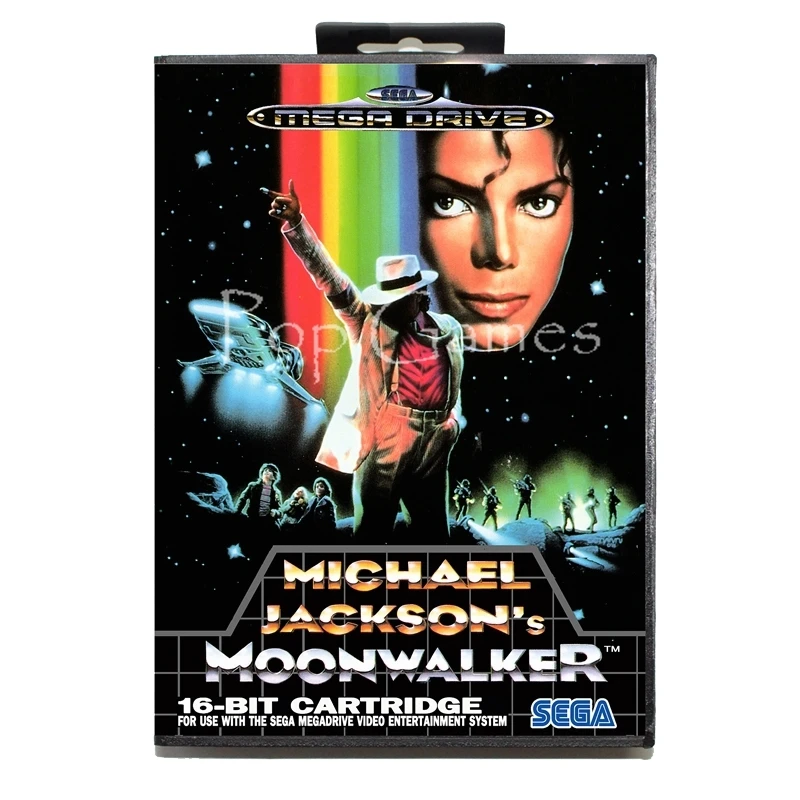 

Michael Jackson's Moonwalker with Box for 16 bit Sega MD Game Card for Mega Drive for Genesis Video Console