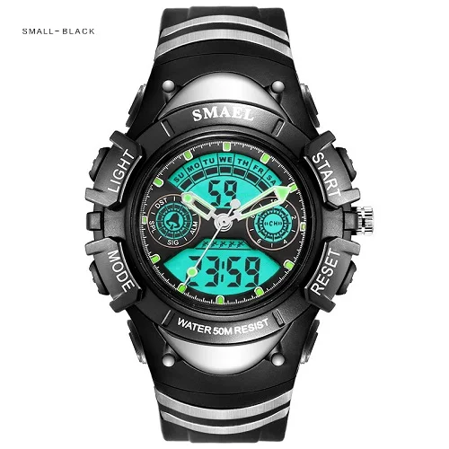 S Black SMAEL детский светодиодный дисплей цифровые часы 30 м водонепроницаемые детские спортивные часы многофункциональные электронные студенческие наручные часы для мальчиков и девочек - Цвет: S Black