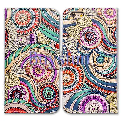 Bcov Марка Мультфильм Мандала Цветок Кожаный Бумажник Чехол Для iPhone 5C 100023060|leather