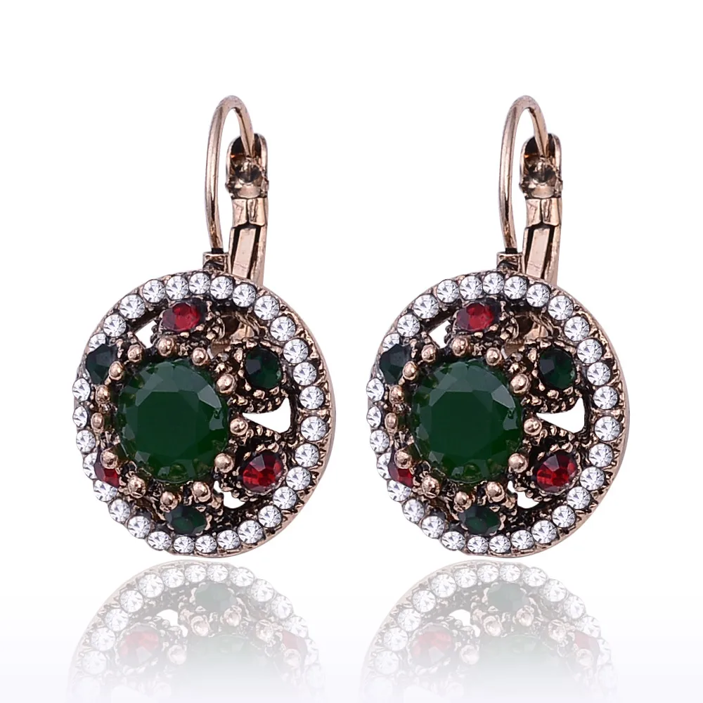 Женские винтажные серьги подвески с эмалью 2017|hanging earrings|vintage flower earringsearrings retro |