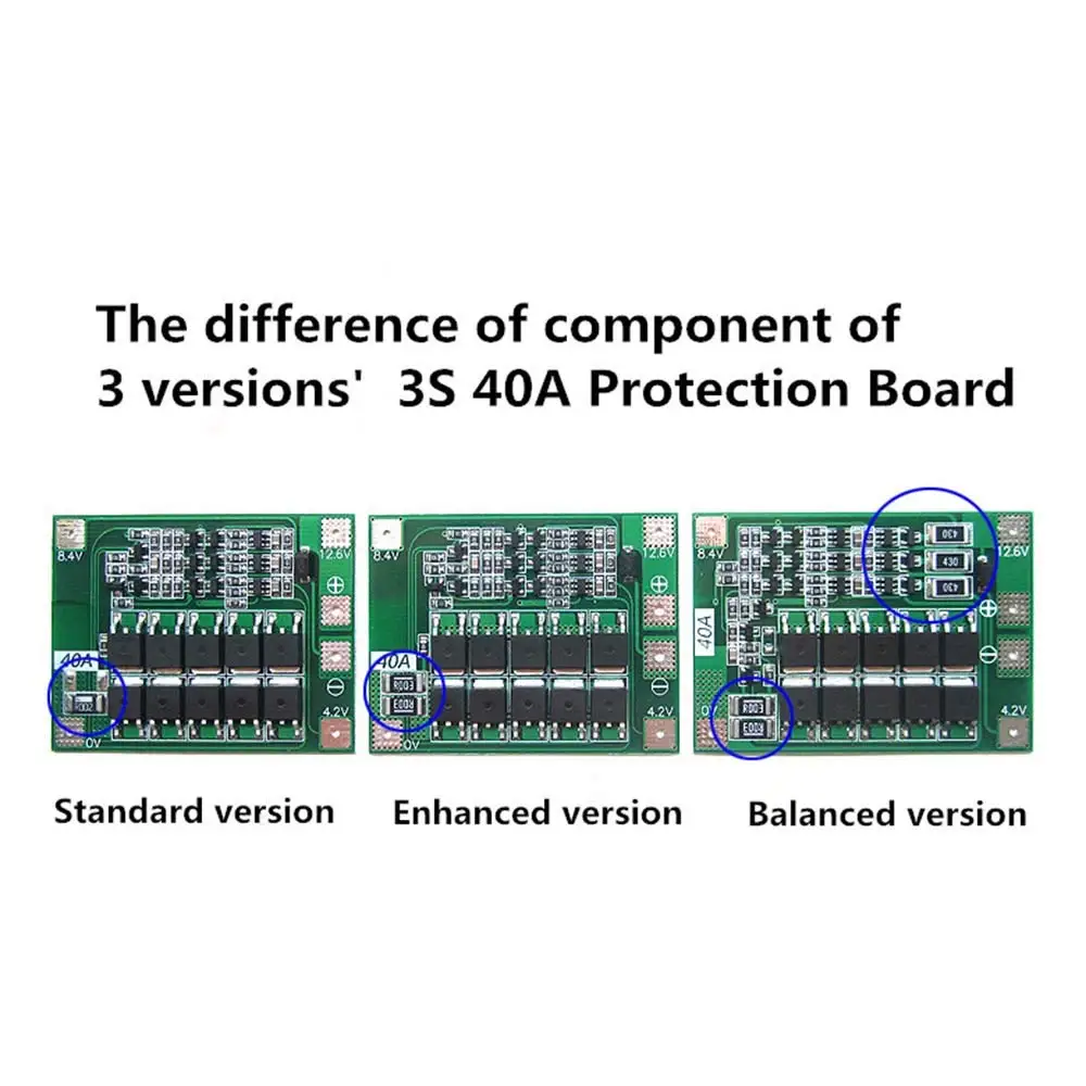 3 S 40A BMS 11 1 В 12 6 18650 литиевых батарея защиты доска с повышения/балансный версия для