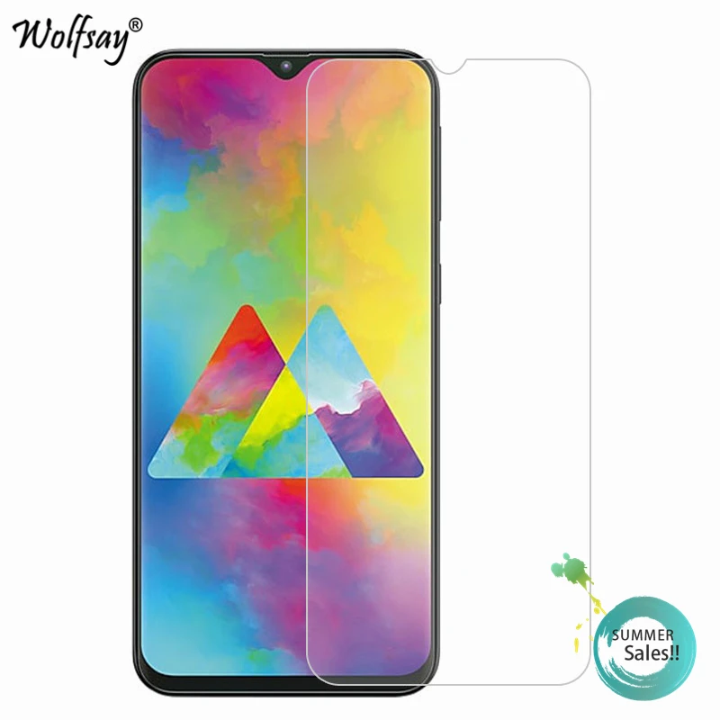 Protector de pantalla de vidrio templado para Samsung Galaxy M20, pel&iacute;cula de vidrio para tel&eacute;fono Samsung M20, 2 uds.-0
