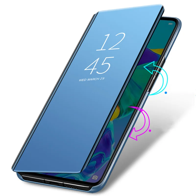 Посмотреть Смарт зеркало откидная крышка для huawei P30 Pro чехол Clear кожа стенд для huawei P30 тонкий 360 Полный роскошный противоударный чехол
