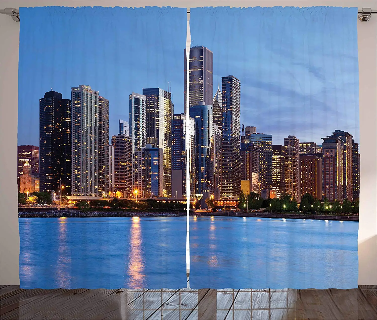 Chicago Skyline шторы закаты в большом городе с драматическим небом небоскребы вечерняя