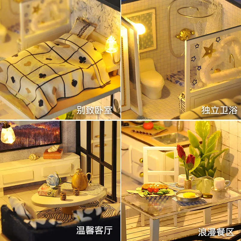 Новая мебель сделай сам кукольный домик Wodden Miniatura комплект мебели пылезащитный