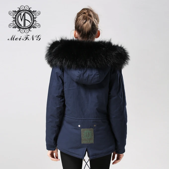 Бесплатная доставка зимняя Европейская куртка 2017 женское темно синее боди парка