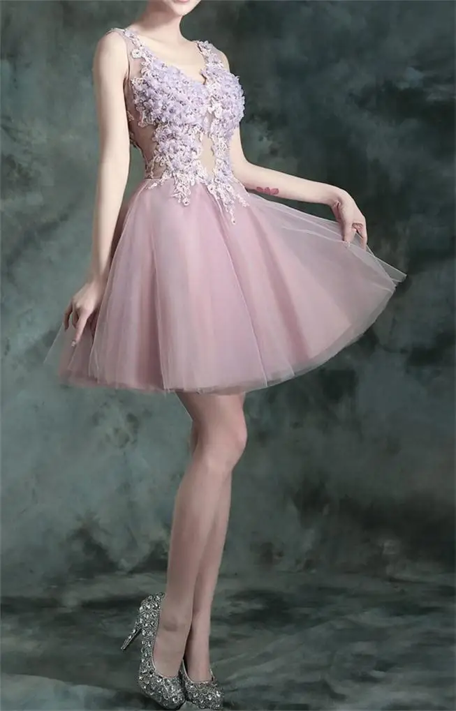 2017 Очаровательное платье с V-образным вырезом для подружки невесты выпускного