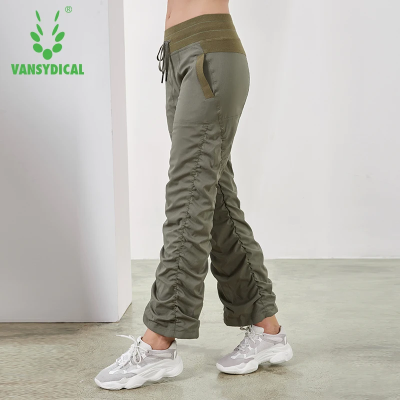 Фото Vansydical спортивные штаны для бега, йоги, женские тонкие складывающиеся спортивные штаны для тренажерного зала, Осень-зима, штаны для занятий ф... №2