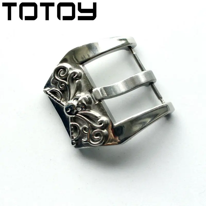 C Model TOTOY индивидуальная из нержавеющей стали Пряжка, Ретро Серебряный кожаный ремешок пряжка, 20 мм 22 мм 24 мм Персонализированная текстура пряжки, быстрая - Цвет ремешка: C Model