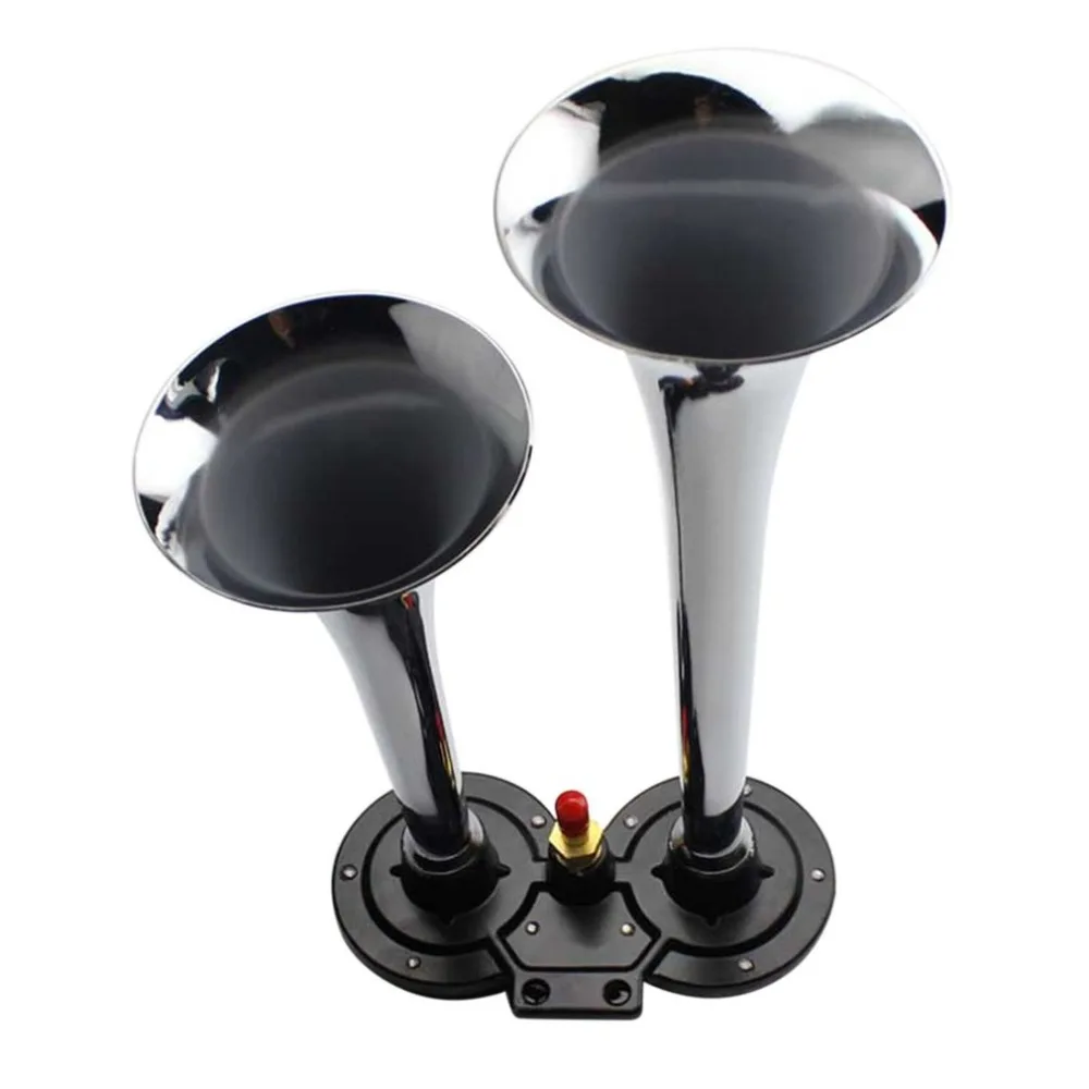 Топ 24 В 128DB электрический рог воздуха очень громкий двойной труба Air Horn мощный