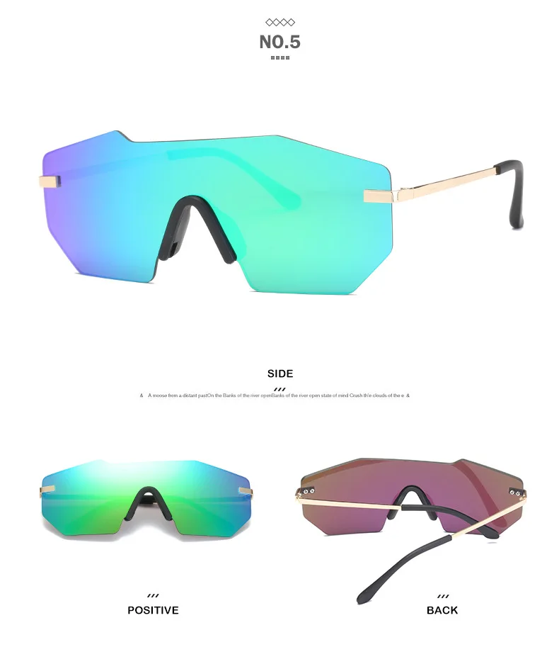 Новинка 2018 большие модные солнцезащитные очки в оправе женские без оправы ретро D