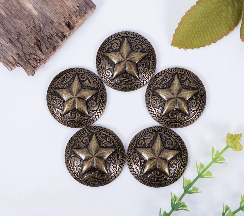 5x34 мм латунный Западный Техас звезда цветок Ranger кожевенное ремесло кошелек