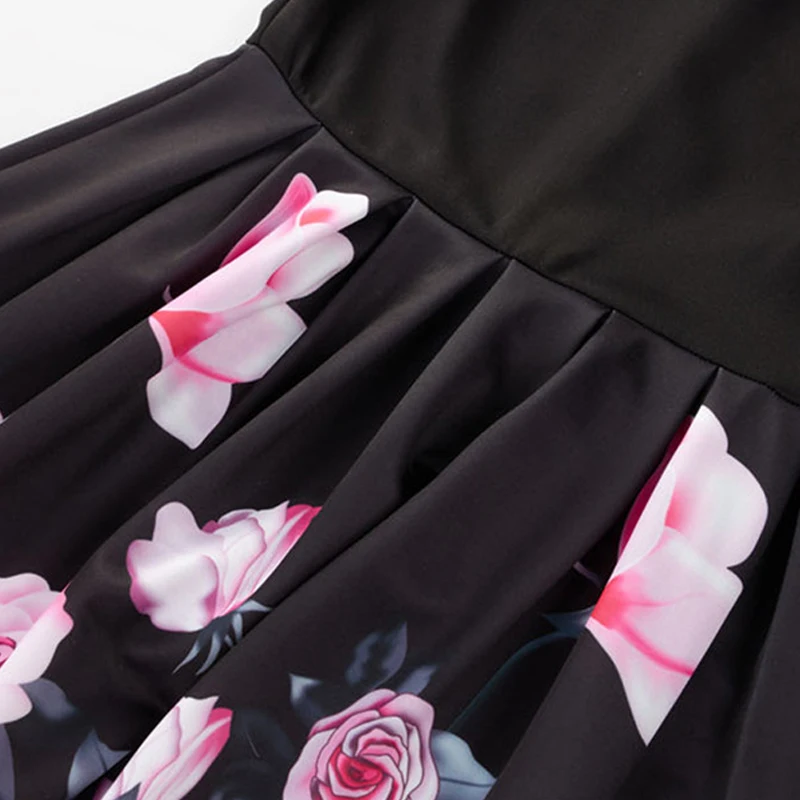 

Summer Rose Print Vintage Tank Dress 2020 Women Sexy Sleeveless Mini Dresses Sundress Female Pleated Dress Waistband Vestidos
