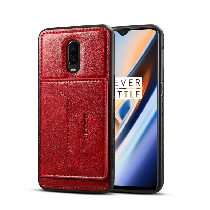 Красный Для OnePlus 6 T 6 5T откидная крышка из искусственной кожи держатель для карт слоты силиконовый чехол-бумажник для One Plus 6 T 5T 7 Pro Oneplus7 чехол для телефона - Цвет: Красный