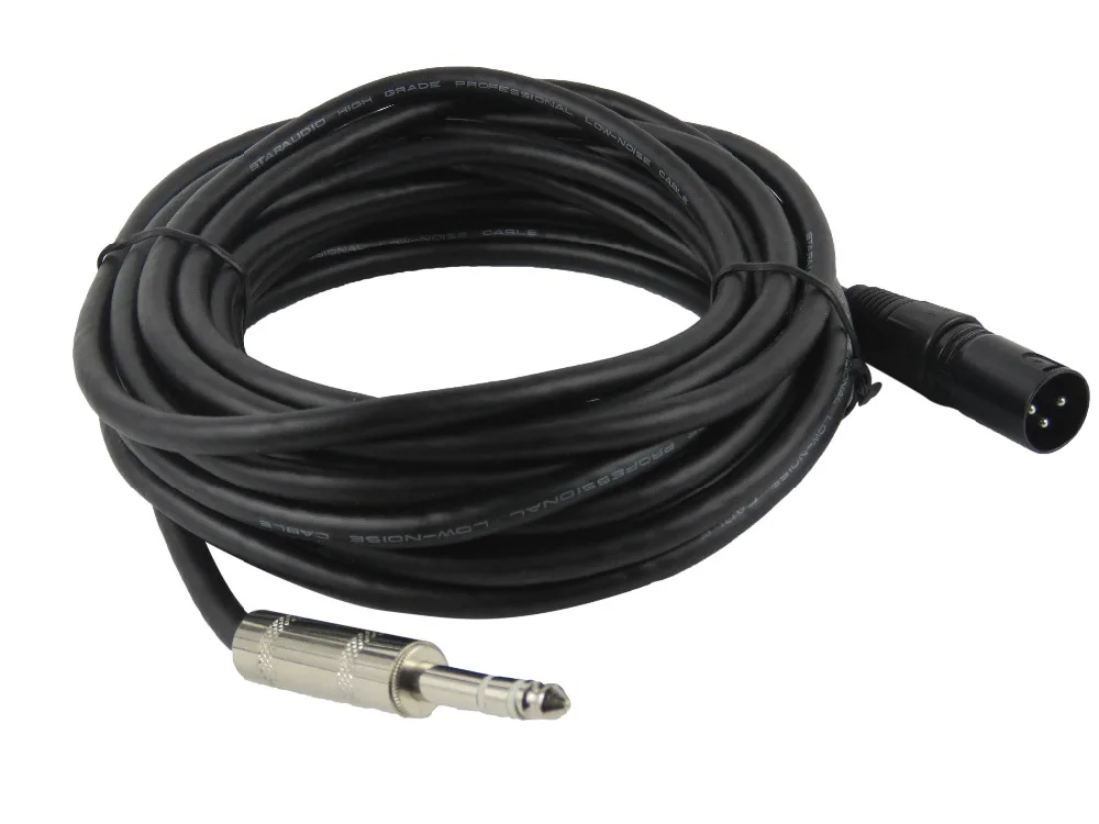 STARAUDIO 6 шт. 25 футов (7 5 м) XLR 3 контактный штекер 1/4 &quotстерео разъем экранированный