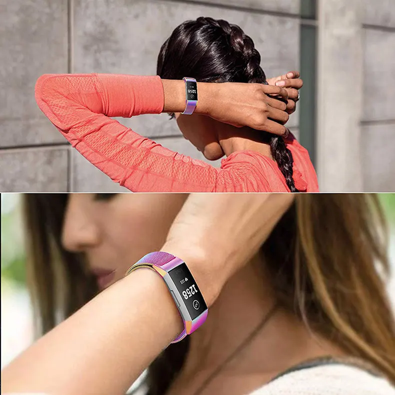 10 цветов Миланская петля заменить ремешок для Fitbit charge 3 часы браслет из нержавеющей стали ремень спортивный браслет для смарт-часов