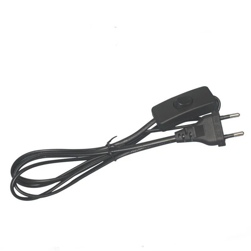 Шнур питания европейского стандарта с выключателем черный шнур двумя круглыми