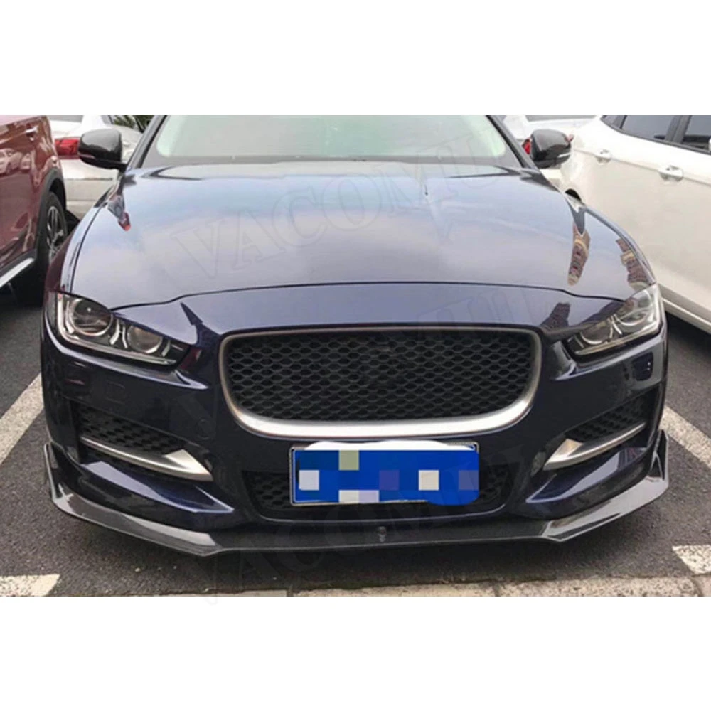Карбоновое волокно передний подбородок спойлер для Jaguar XE Седан 4 двери C стиль Защита бампера головы