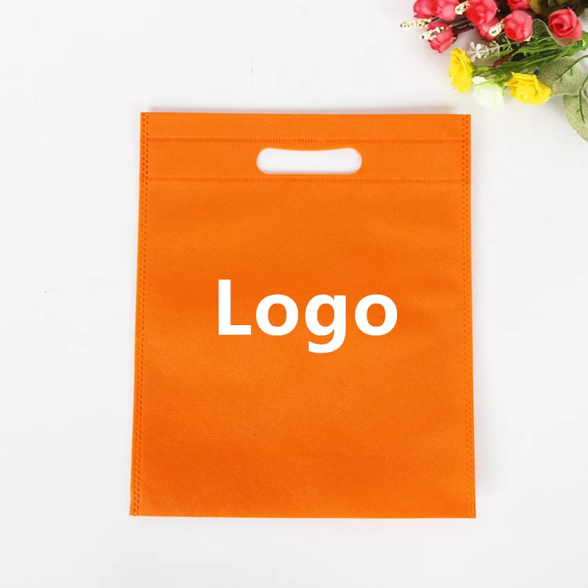 

200pcs/lot 25x30cm Customized Printing Promotional Small Nonwoven Gift Bags Colorful PP Non woven Shopping Bags Party Supplies