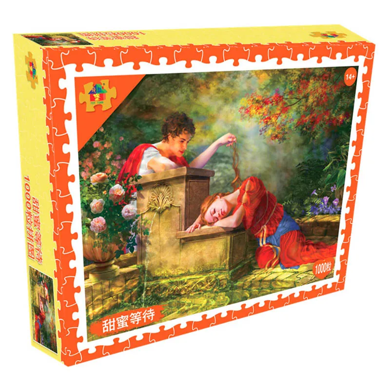 Adult 1000 Pieces Waiting for love Puzzles 3D Sweet Wait Wooden Paper Educational Toys Collect Gift Christmas | Игрушки и хобби
