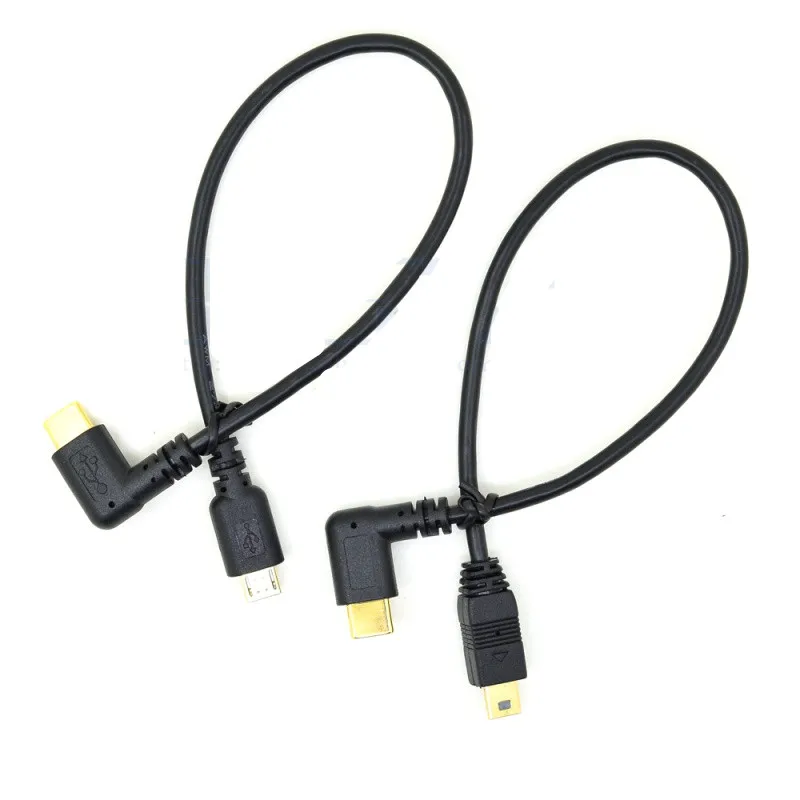 Micro Mini USB кабель 5Pin папа-папа 3 1 Тип C локоть к 2 0 OTG адаптер для передачи данных