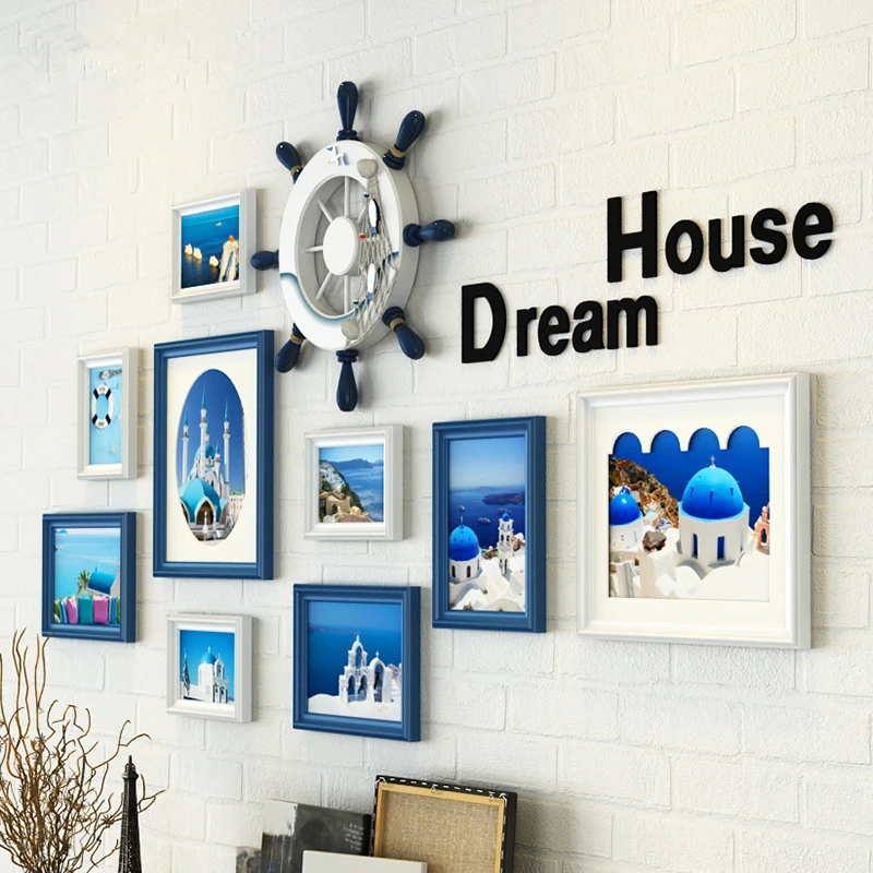 Деревянные рамки для фотографий в средиземноморском стиле 9 шт./компл. наборы