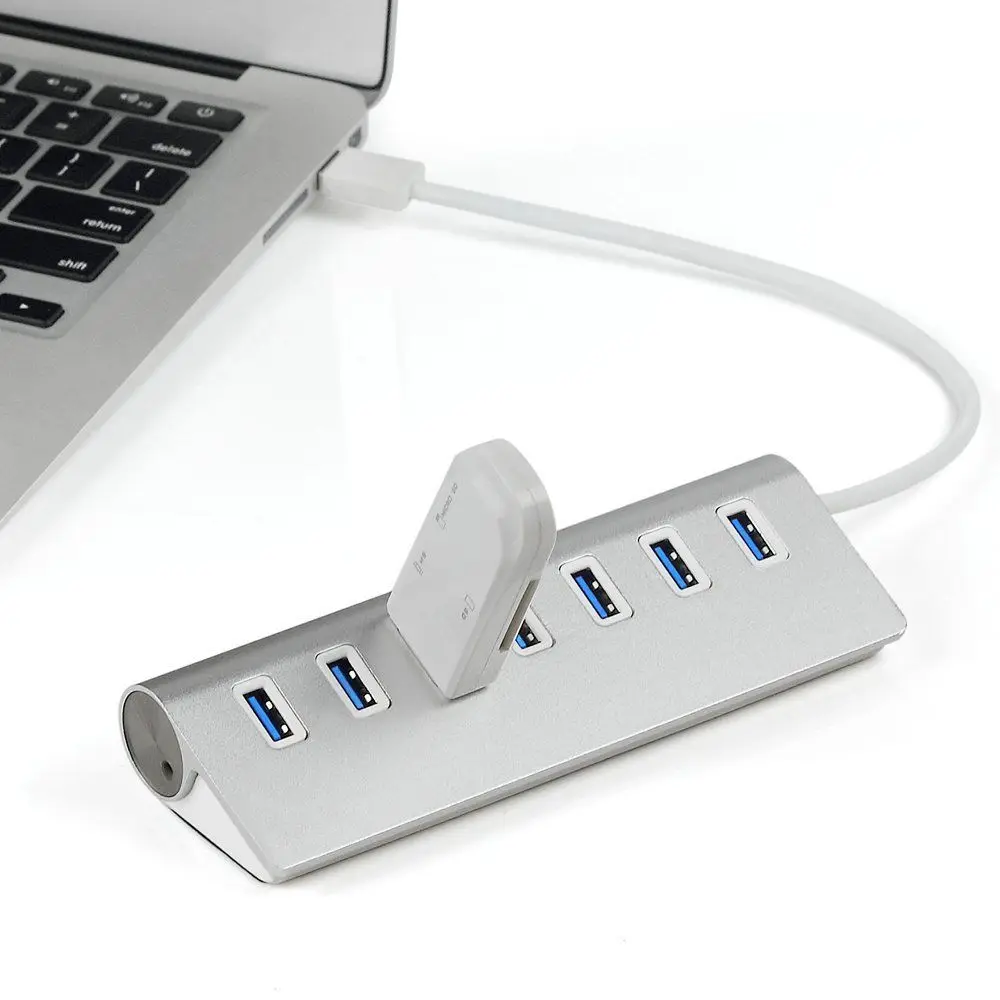 Алюминиевый концентратор USB 3 0 с 7 портами высокоскоростной адаптер питания 5