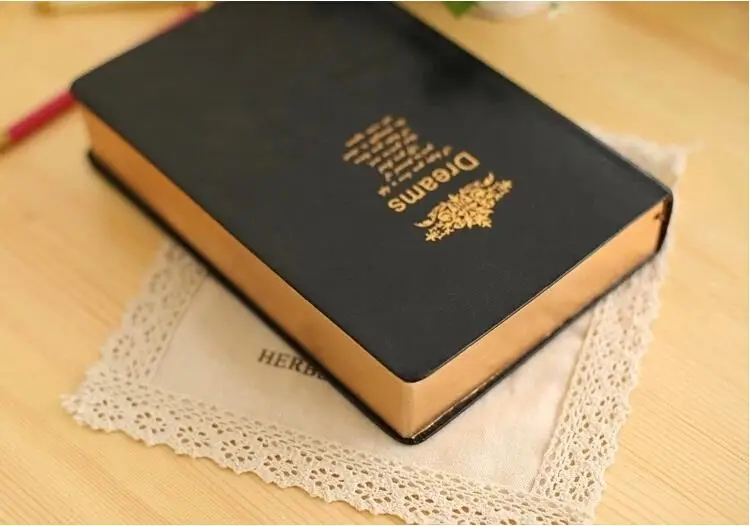 

Big Dreams" Luxury Diary Vintage Classic Notebook Faux Leather Blank Papers Business Journal Stationery Gift