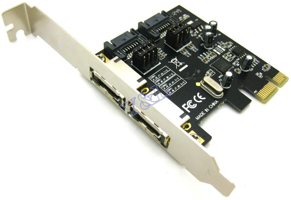 2 Порта SATA 3.0 и Порт eSATA e-SATA Serial ATA для PCI-E PCI Express Card Адаптер Конвертер 6.0 Гбит